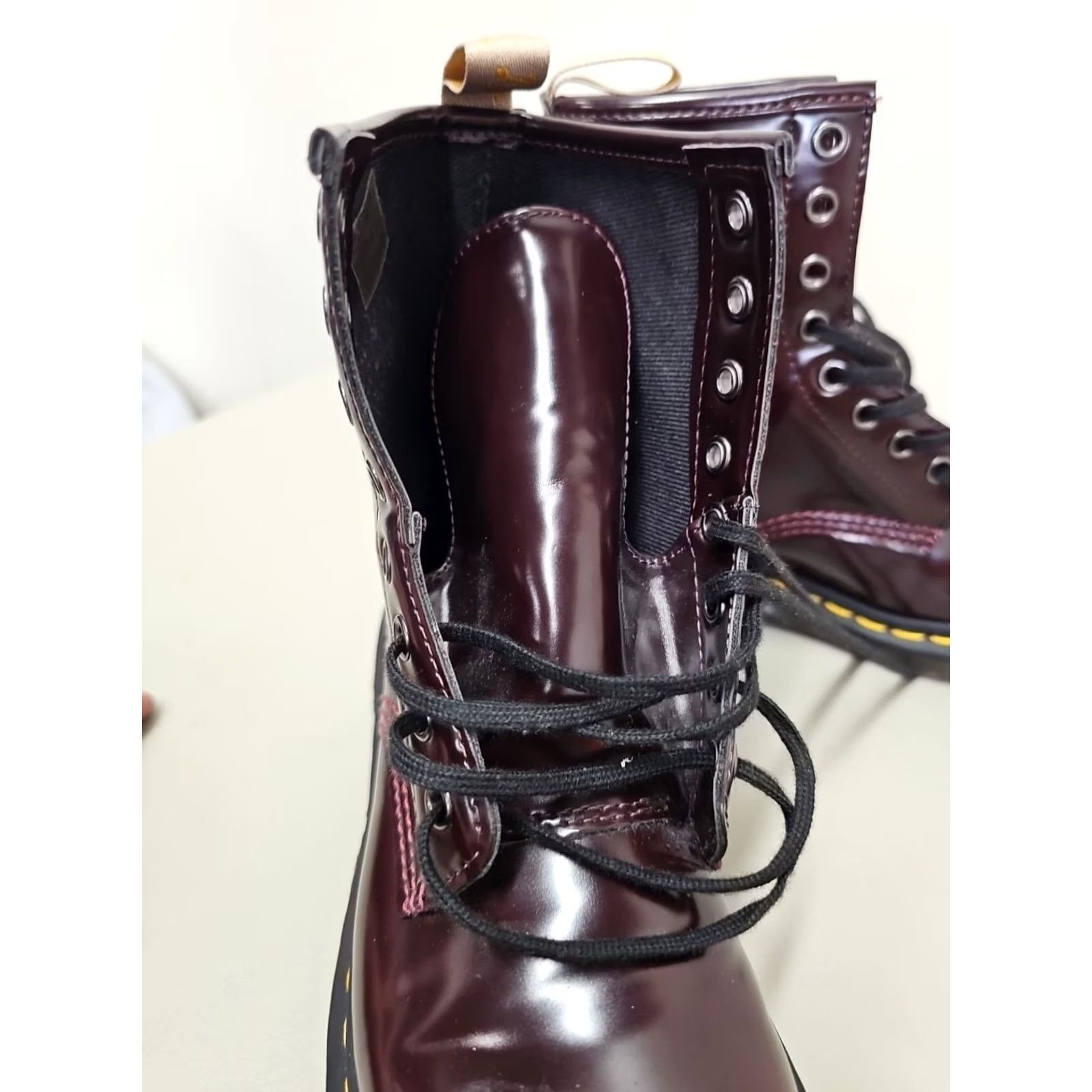 Dr. Martens Doc Martens Combat Boots 24226 Burgundy Maroon Cherry Red EU 37 Womens Vintage Leather Lace Up Rubber 90s Punk Biker Comfort Ankle Boot Shoes Size US 6 / IT 36 - 5 Thumbnail