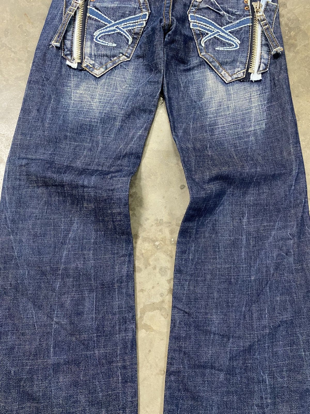 Hysteric Glamour × If Only Was True × Le Grande Bleu (L.G.B.) Flare Jeasn Red Pepper Wing Zip up Pocket Jeans @248 Size US 27 - 10 Thumbnail