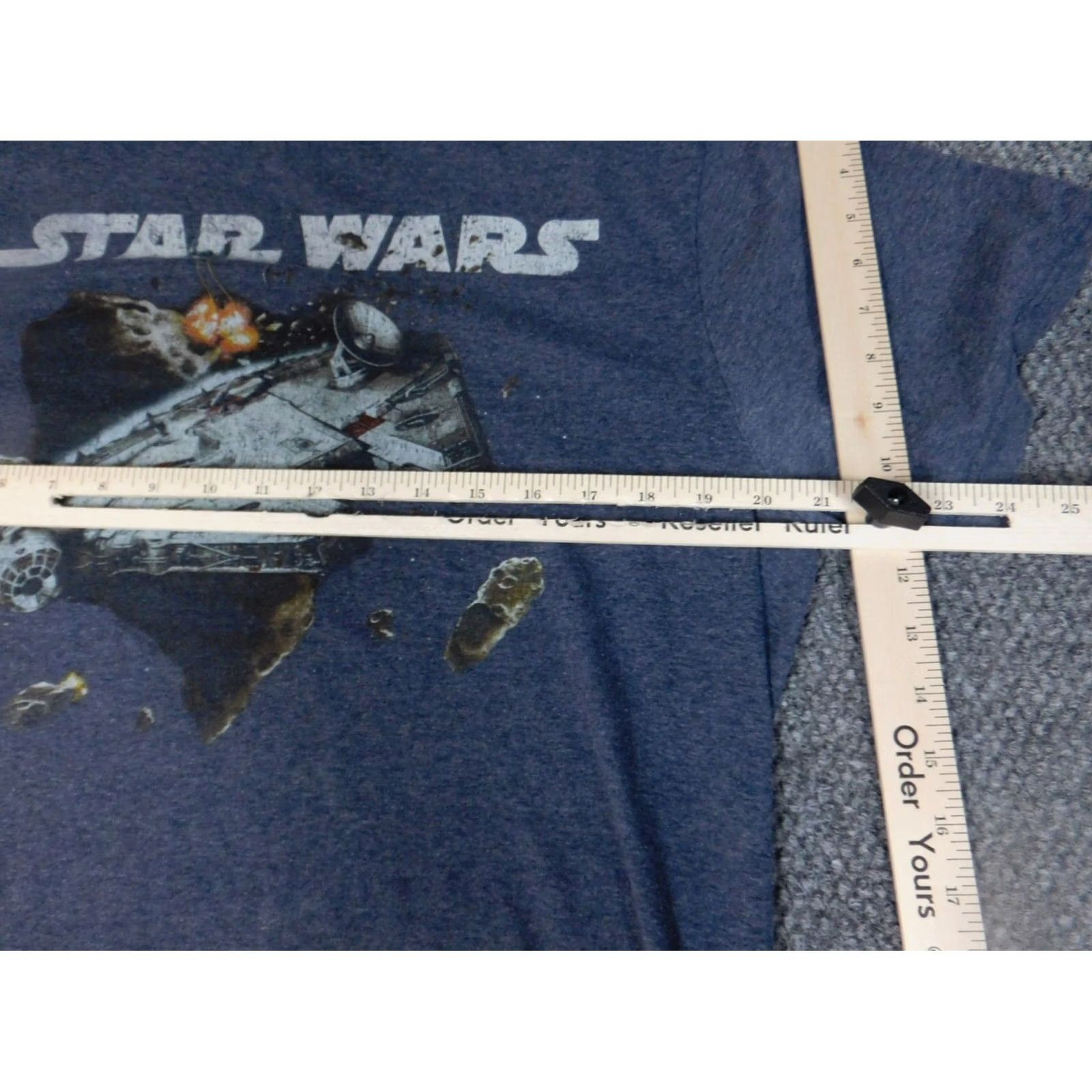 Old Navy Old Navy Mens T-Shirt Short Sleeve Blue Star Wars Logo Henley Cotton Knit L Regular Discoloration under arms Size US L / EU 52-54 / 3 - 6 Thumbnail