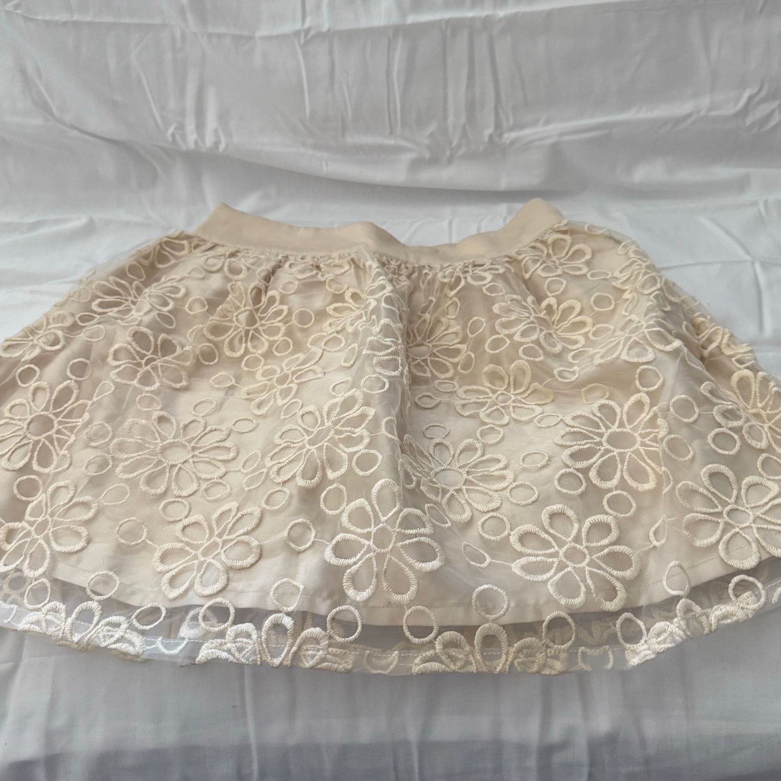 Other Alice Moon Collection Mini Skirt Small Beige Embroidered Size 25" / US 0 / IT 36 - 9 Thumbnail