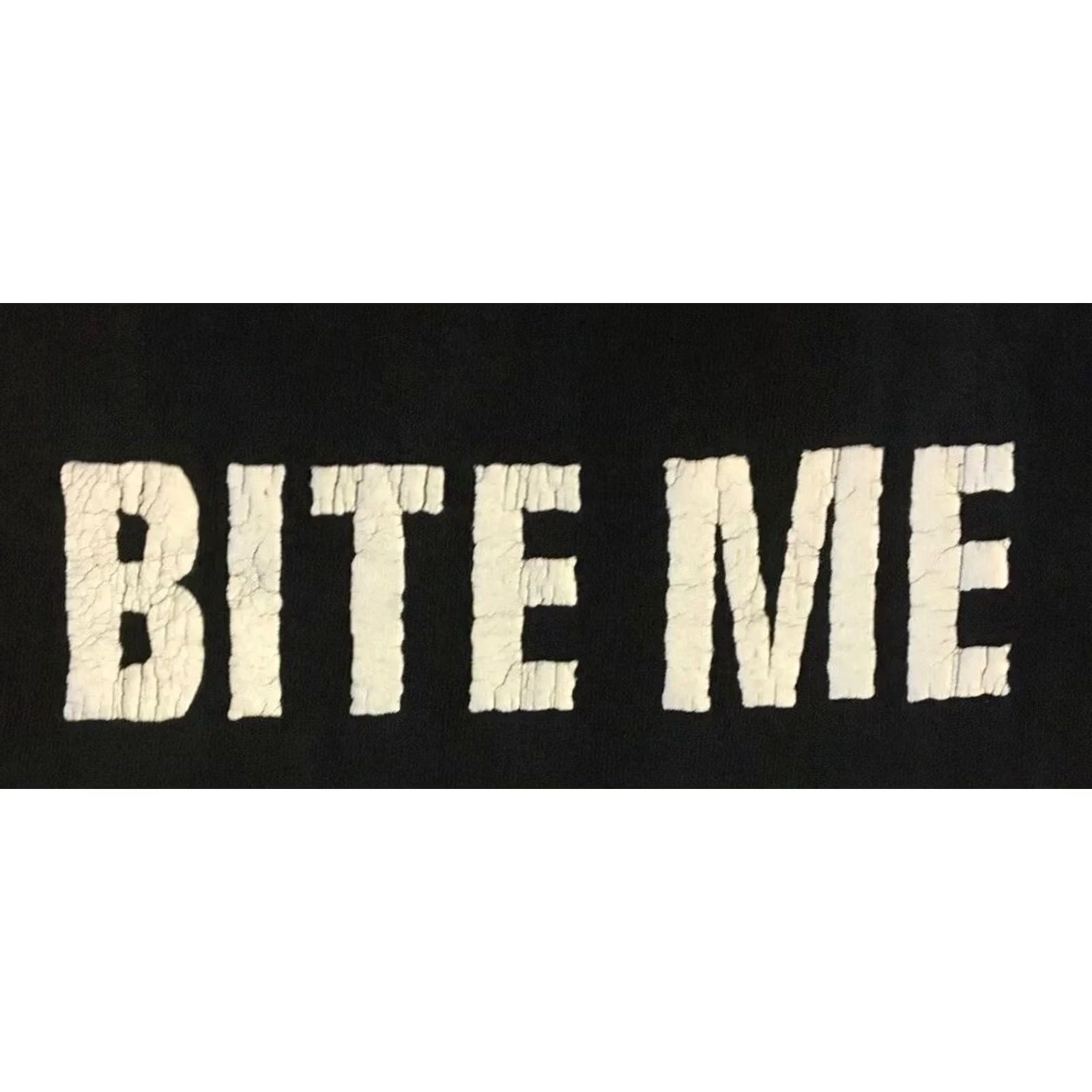 Vintage VINTAGE Grunge T-Shirt XL Black Graphic Tee Beer Crude Distressed Bite Me 80s 90s Size US XL / EU 56 / 4 - 3 Thumbnail