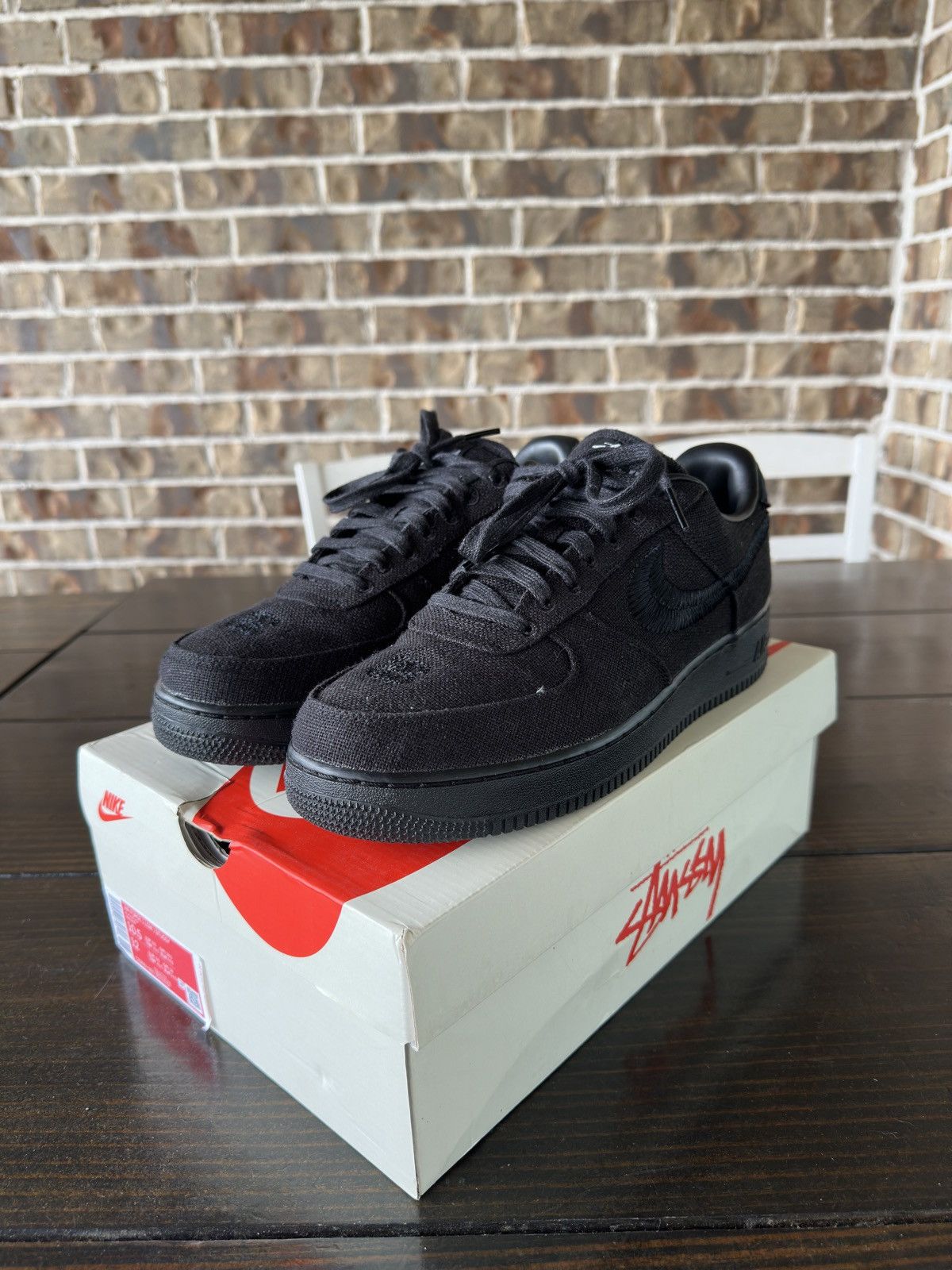 Nike × Stussy Stussy x Nike Air Force 1 Low Black Size US 10.5 / EU 43-44 - 1 Thumbnail