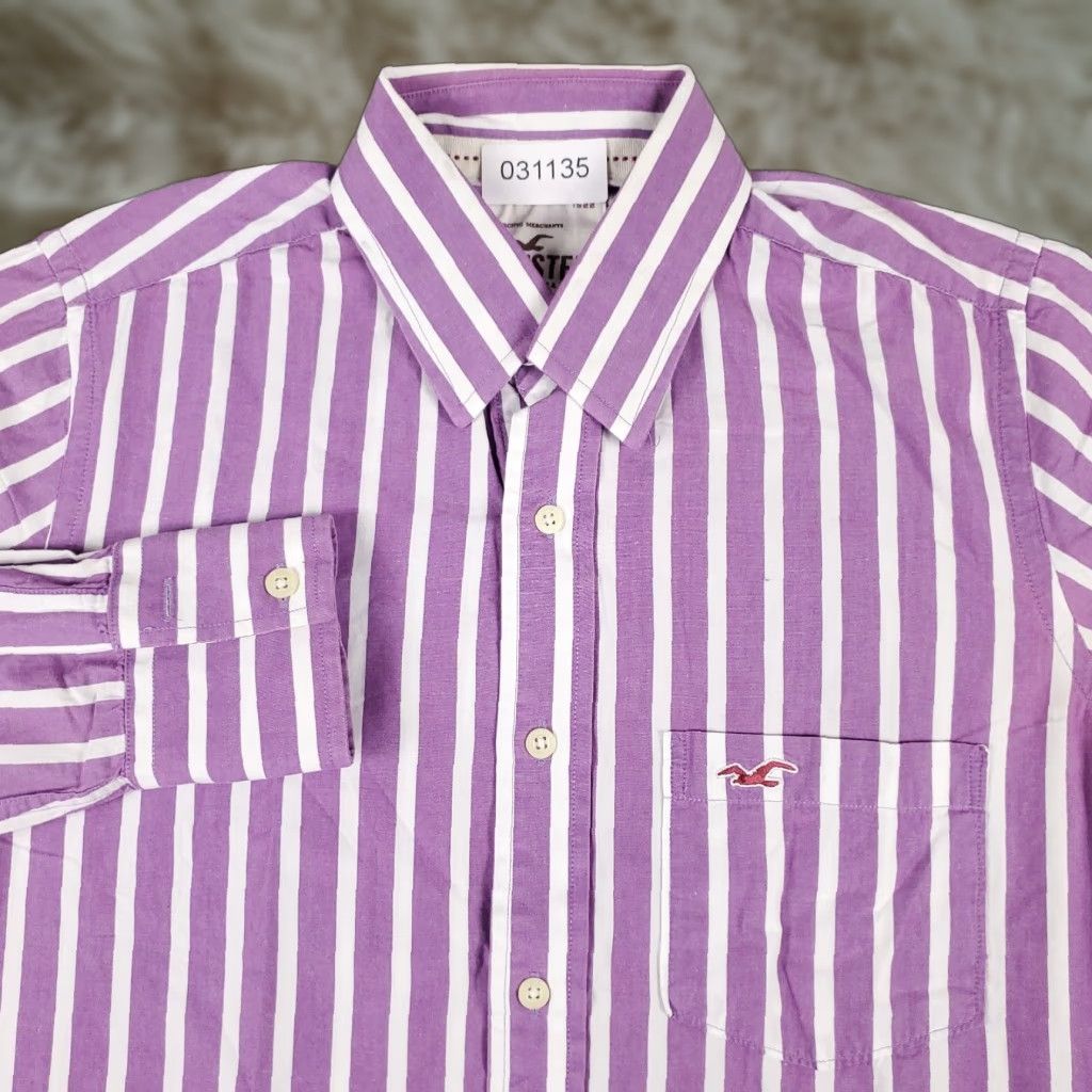 Vintage Hollister Shirt Mens Small Purple White Striped Button-Up Long  Sleeve Casual Dress Shirt S Purple Striped Modern Classic Mens | Grailed