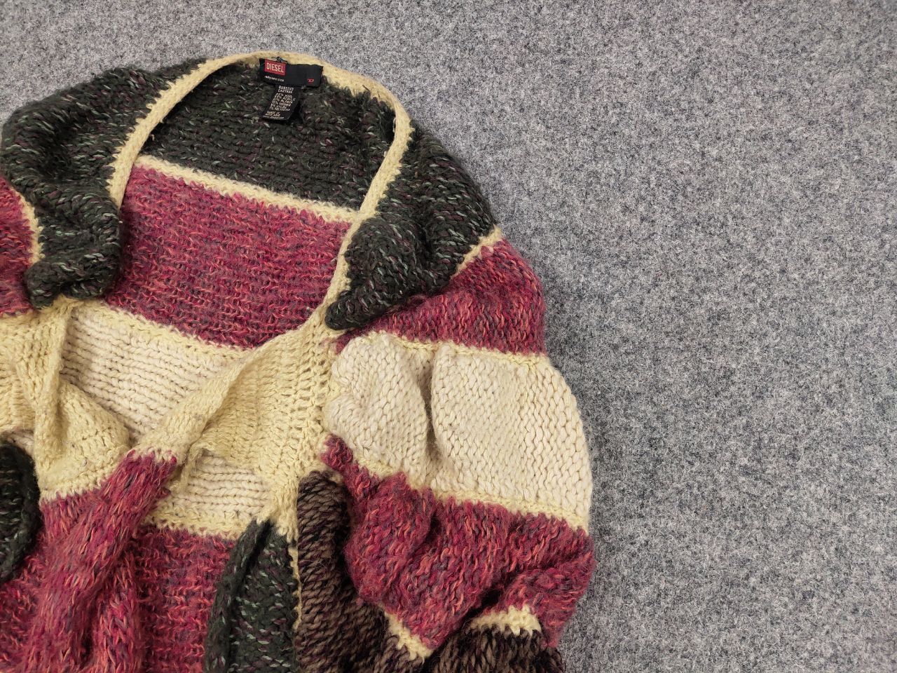 Diesel Vintage Diesel Hand Knit Sweater Wool Mohair Blend Poncho Size ONE SIZE - 4 Thumbnail