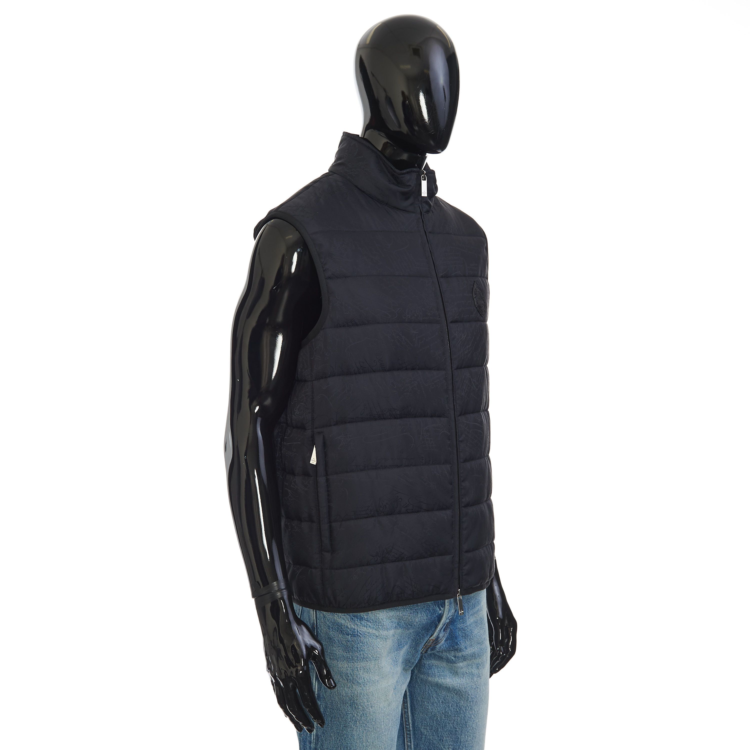 Berluti Gilet / Bodywarmer In Black Quilted Scritto Jacquard Nylon Size US M / EU 48-50 / 2 - 9 Thumbnail