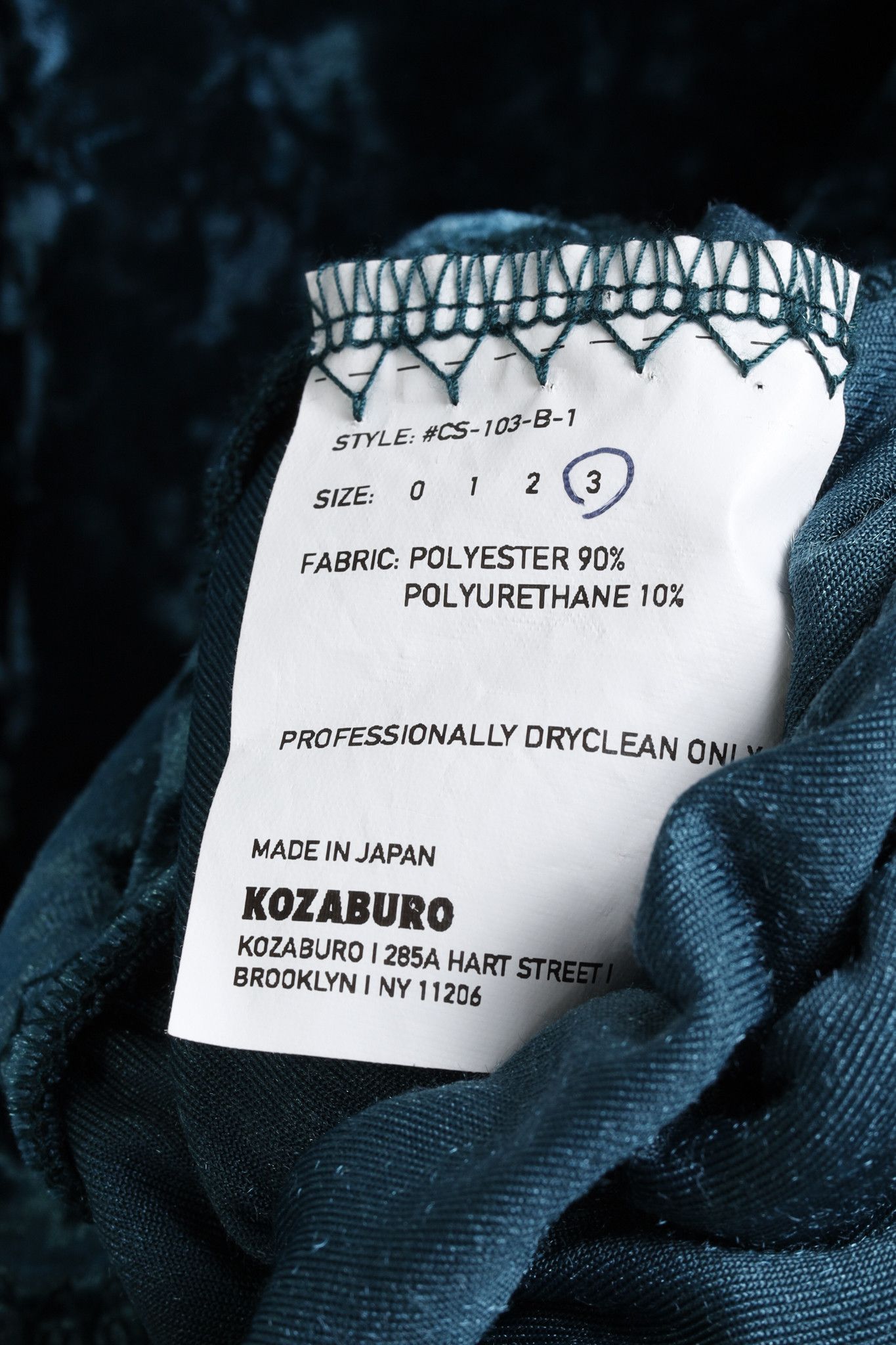 KOZABURO Kozaburo Teal Velvet Long Sleeve Cut-Outs Top Size L / US 10 / IT 46 - 9 Thumbnail