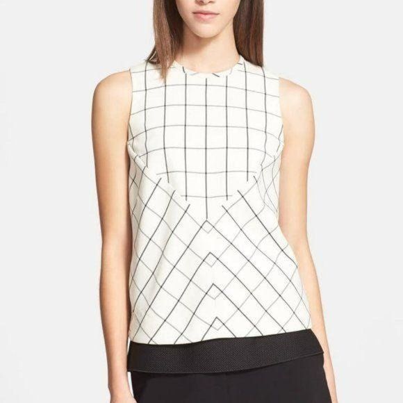 Proenza Schouler PROENZA SCHOULER Windowpane Plaid Suiting Contrast Sleevless Size S / US 4 / IT 40 - 1 Thumbnail