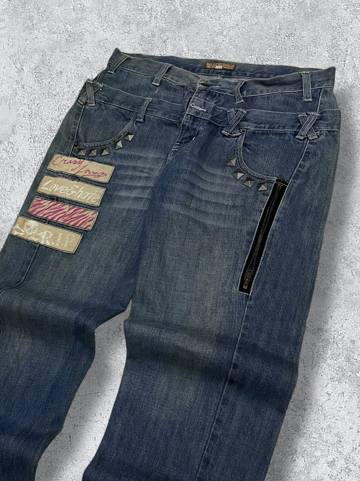 Japanese Brand Vintage Japan 90’s Hellcat Punks Not Dead Voidz Spike Denim Size US 32 / EU 48 - 7 Thumbnail