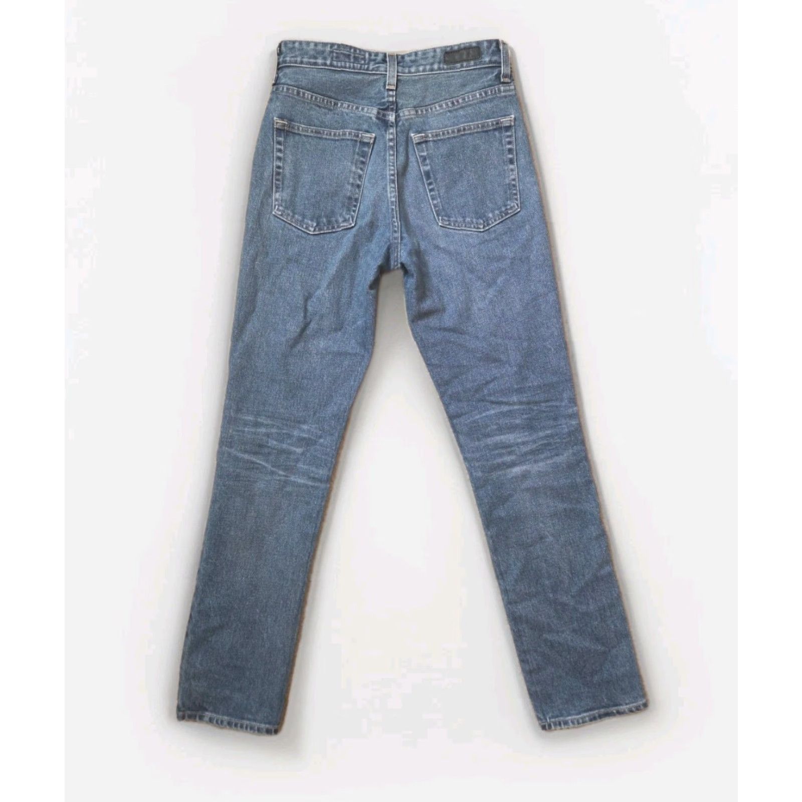 Vintage VINTAGE AG Adriano Goldschmied Women Jeans 27R Straight High Rise Contour 360 Blue Denim Slim Straight 28in Inseam 28in Size 27" / US 4 / IT 40 - 2 Thumbnail