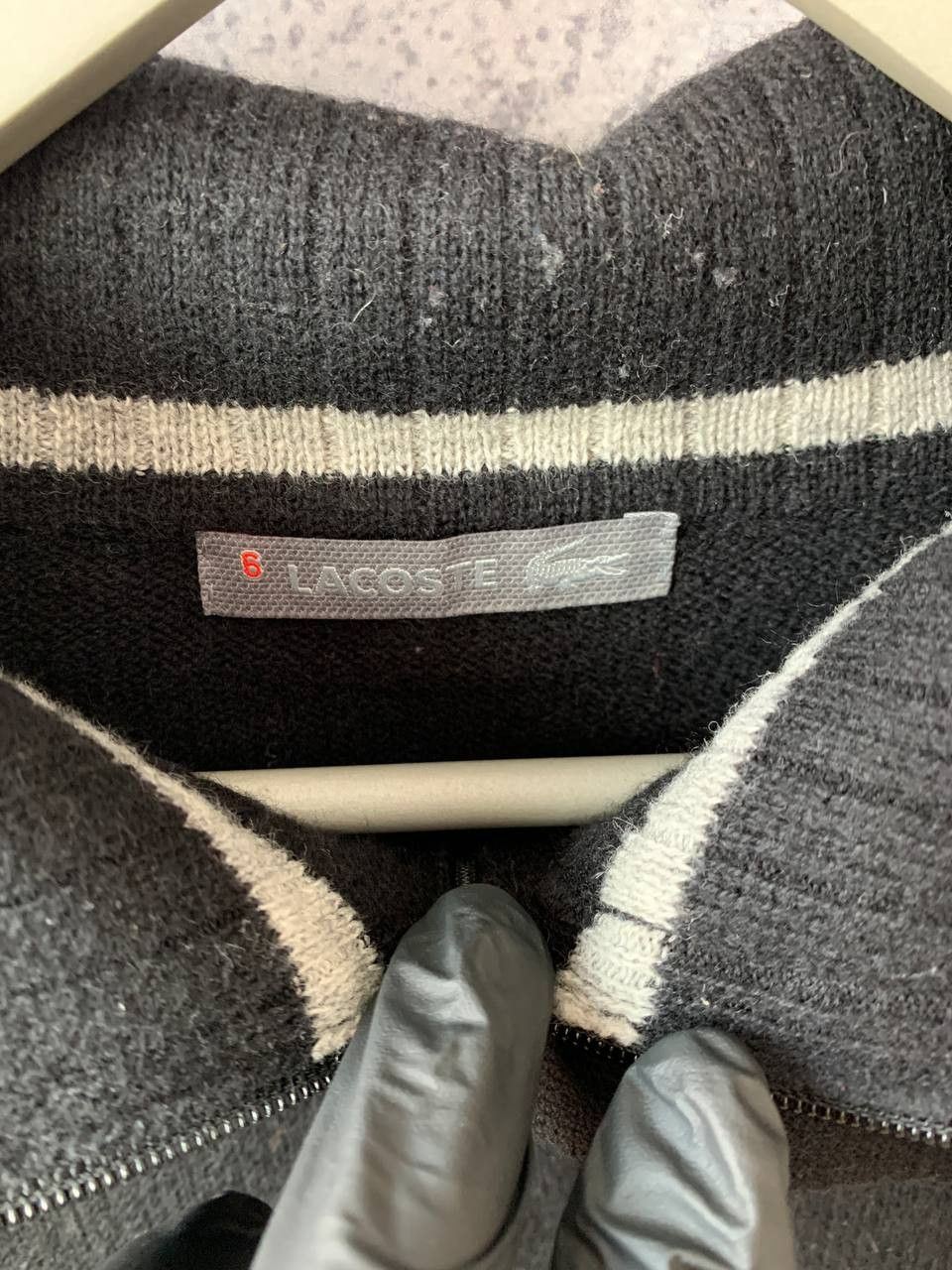 Lacoste × Vintage Lacoste Silver Label 1/4 Zip Wool Sweater Devanlay Vintage Size US XXL / EU 58 / 5 - 10 Thumbnail
