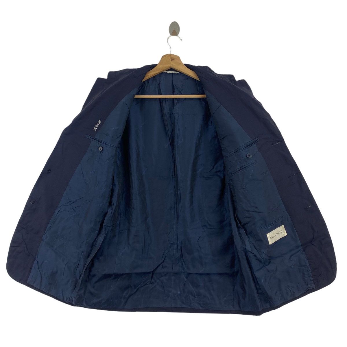 Vintage Vintage NINA RICCI Plain Navy Blazer Coat Size US M / EU 48-50 / 2 - 4 Thumbnail