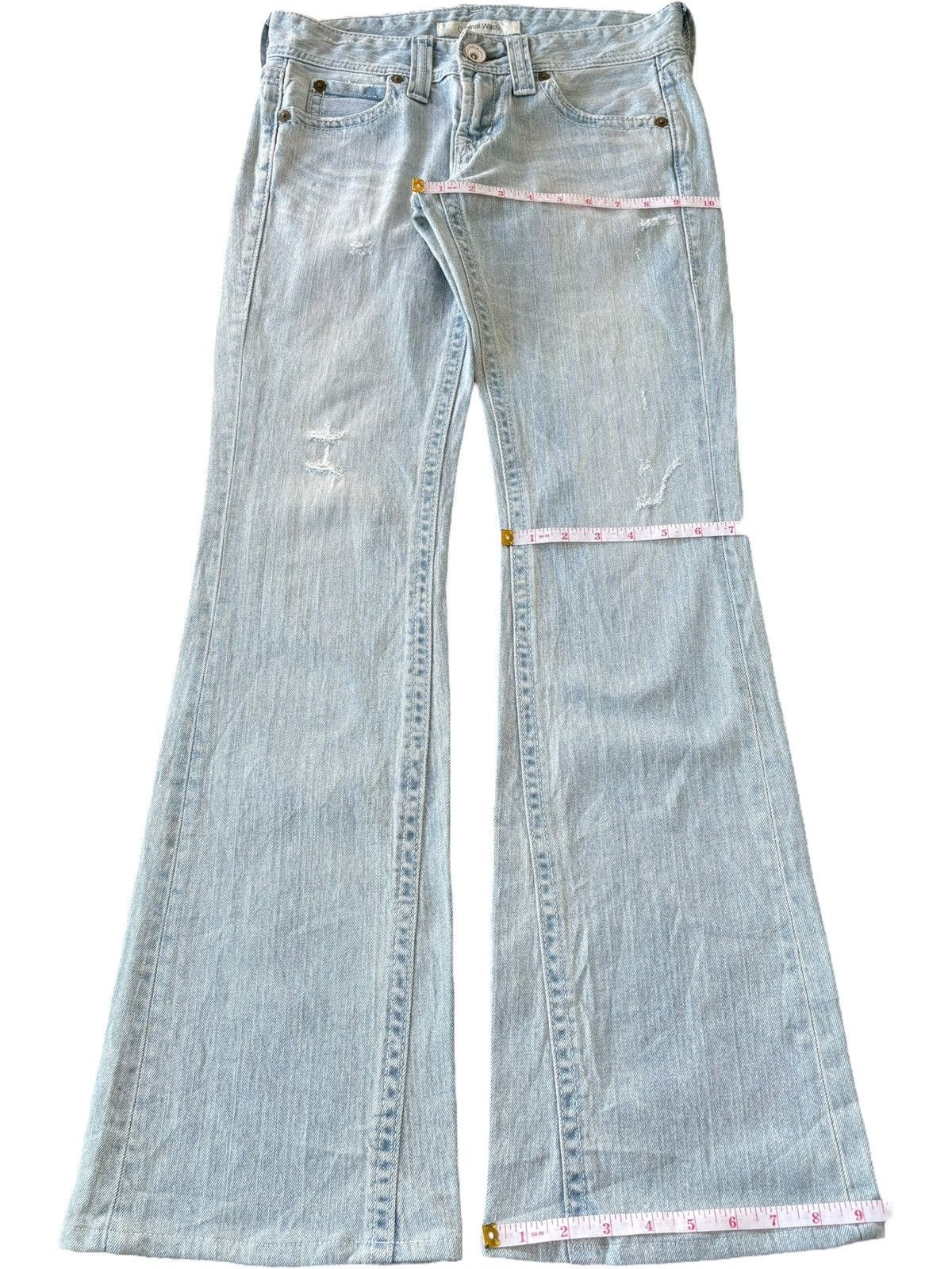 Uniqlo Vintage Japanese Uniqlo Faded Wash Distressed Flare Jeans Size 31" - 9 Thumbnail