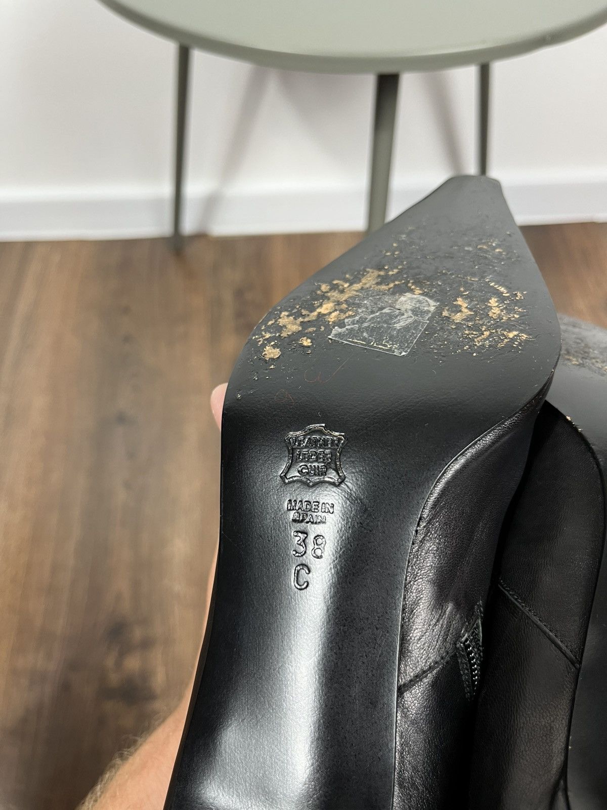 Other Minimalist Pointed Toe Leather Ankle Boots Made in Spain 38 Size US 7.5 / IT 37.5 - 10 Thumbnail