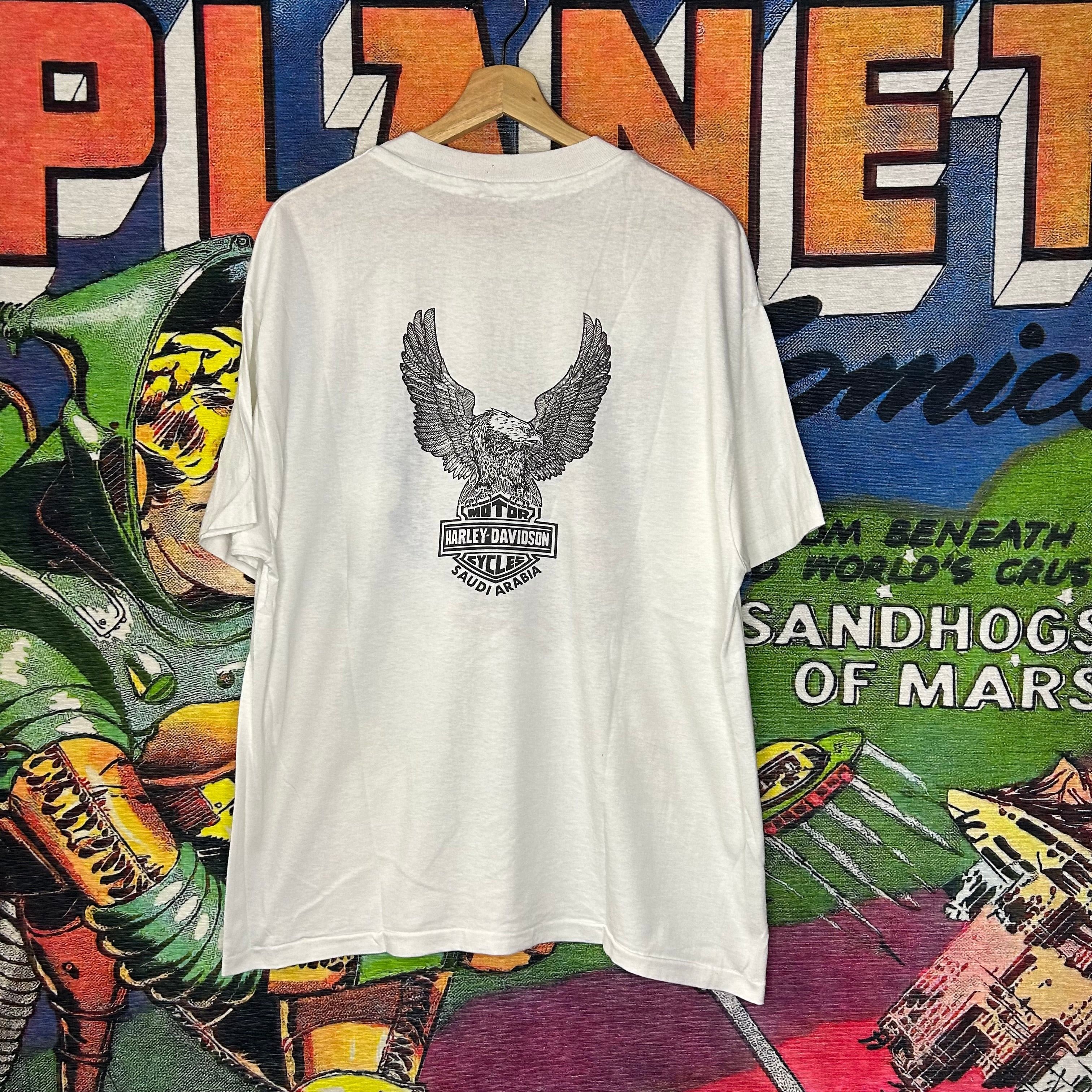 Harley Davidson × Vintage Vintage 90s Harley Davidson American Flag Eagle Tee Size Lar Size US L / EU 52-54 / 3 - 1 Thumbnail