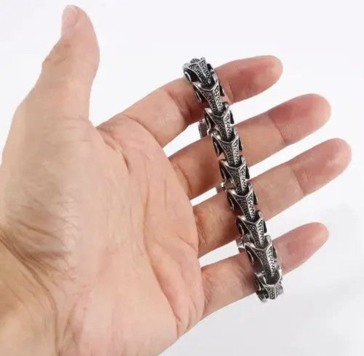 Other Silver Stainless Steel Dragon Grain Wrap Bracelets Size ONE SIZE - 1 Thumbnail