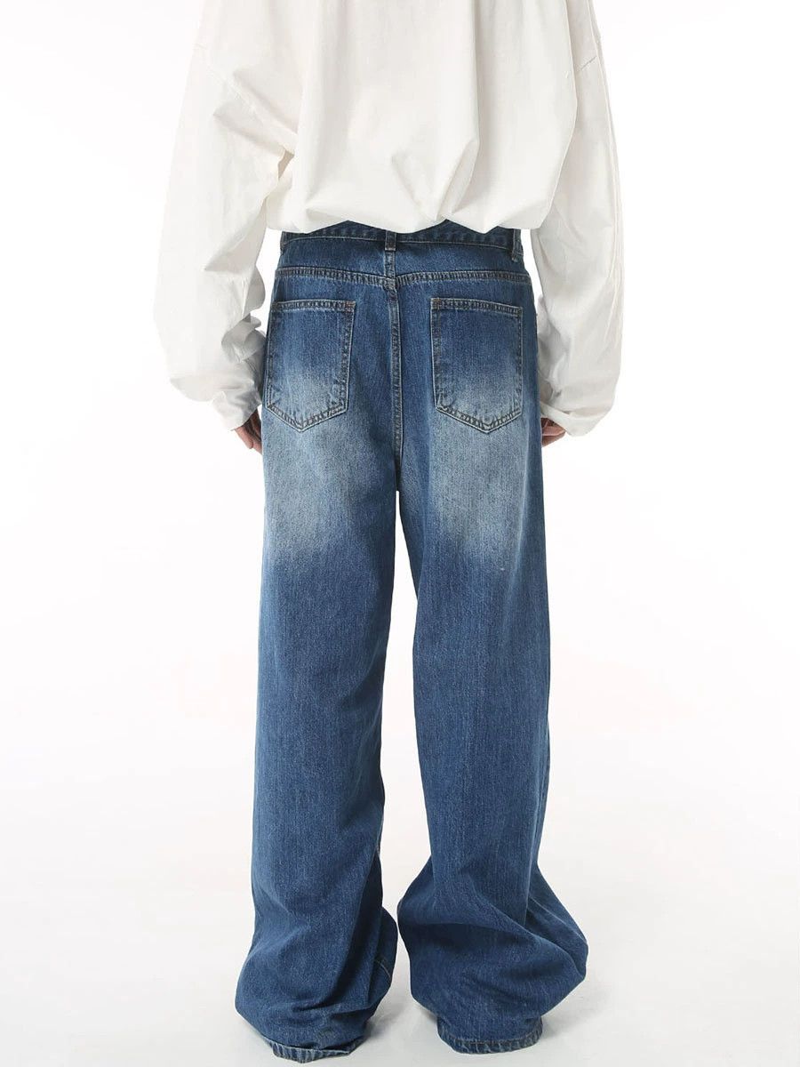 Jean Casual washed loose vintage wide-leg high waist jeans Size US 32 / EU 48 - 2 Thumbnail