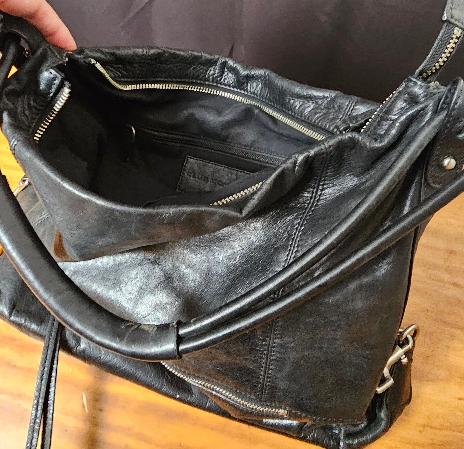 Club Monaco Purse Black Womens Shoulder Bag Boho, Women's — image 6 of 6