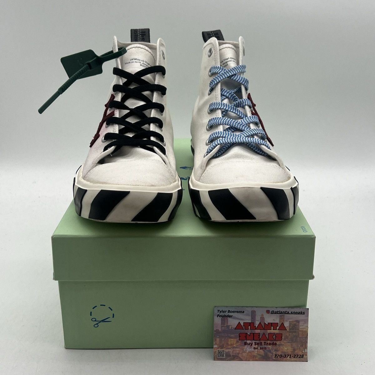 Off-White Off white vulc sneaker mid white burgundy Size US 12 / EU 45 - 2 Thumbnail