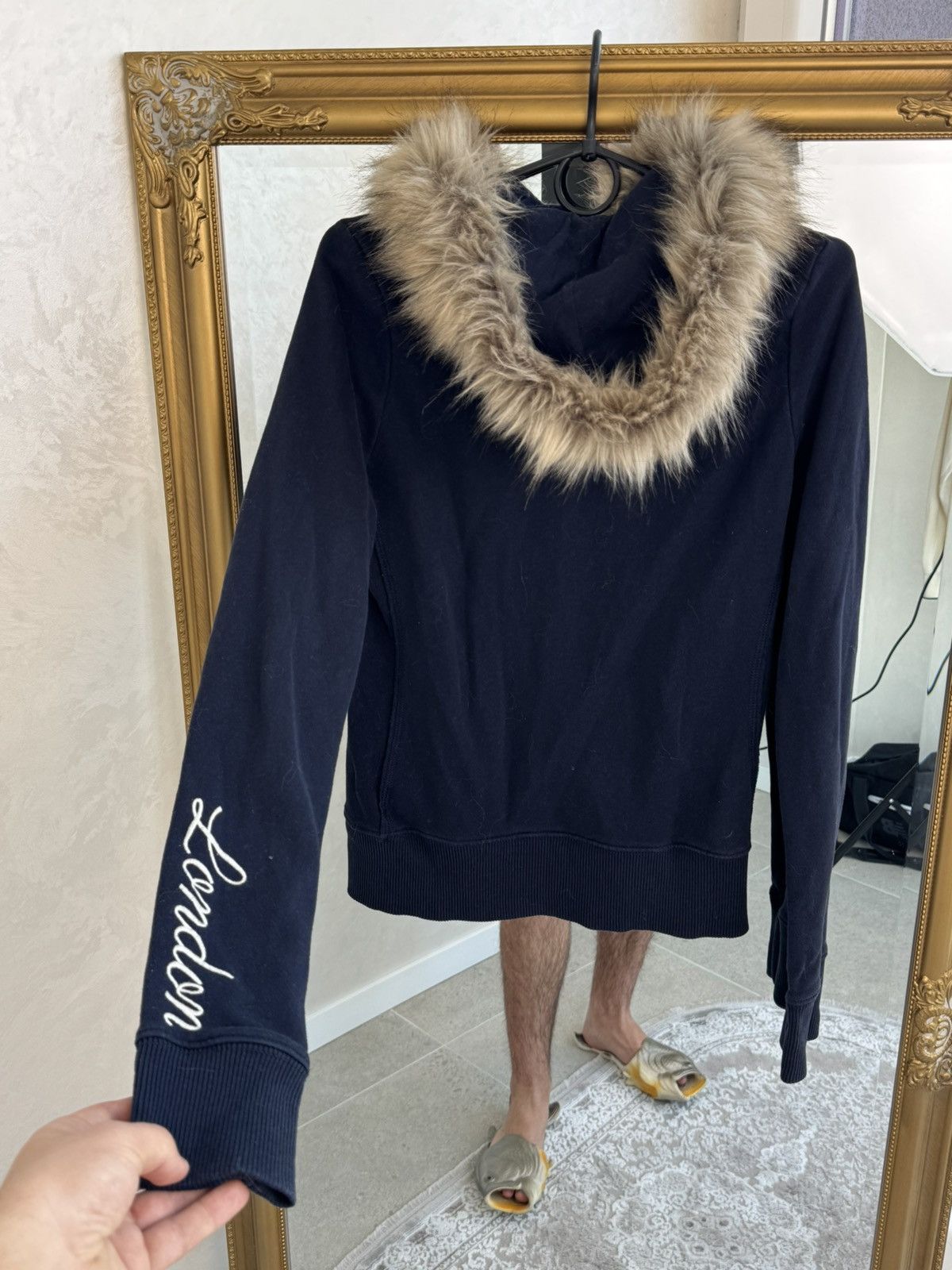 Abercrombie & Fitch Vtg Y2K If6was9 LGB Goa Vibe Abercrombie Fitch fur zip Hood Size S / US 4 / IT 40 - 4 Thumbnail