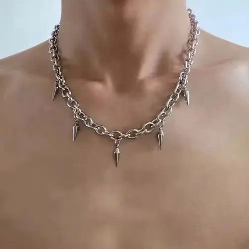 Jewelry Spiked Chain Link Necklace Size ONE SIZE - 5 Thumbnail