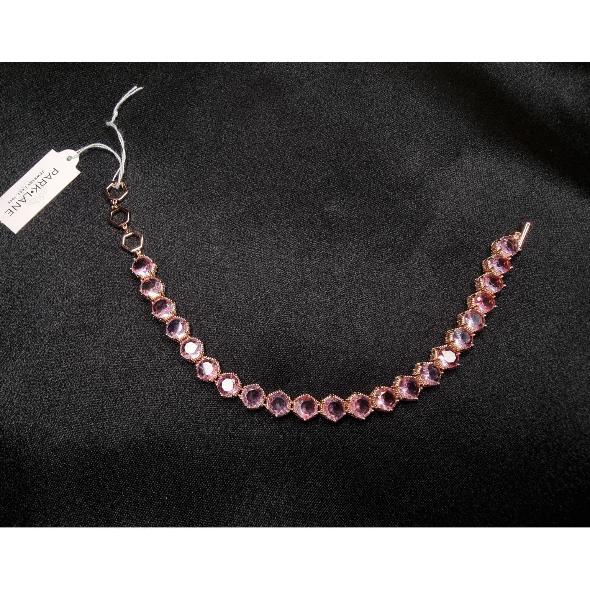 Vintage Park Lane Limited Edition Rose Gold Pink Crystal Tennis Brac Size ONE SIZE - 4 Thumbnail