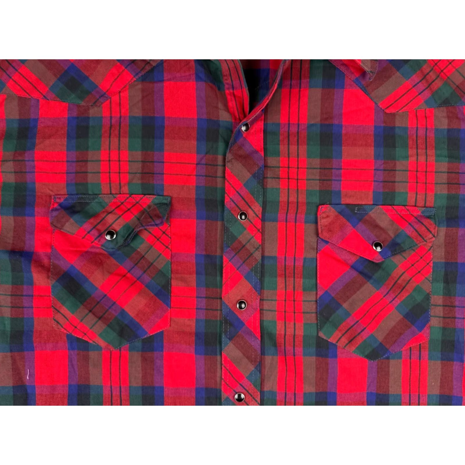 Vintage Rustler Shirt Mens 20 Red Plaid Long Sleeve X-Long Button-Up Cowboy Western American Mens Size US XXL / EU 58 / 5 - 6 Thumbnail