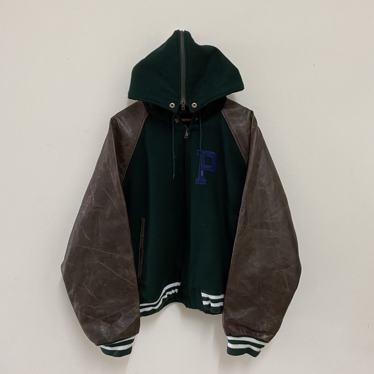 Polo Ralph Lauren VTG 90’s Polo Sport Hybrid Leather Patina Sleeve Jacket Size US L / EU 52-54 / 3 - 4 Thumbnail