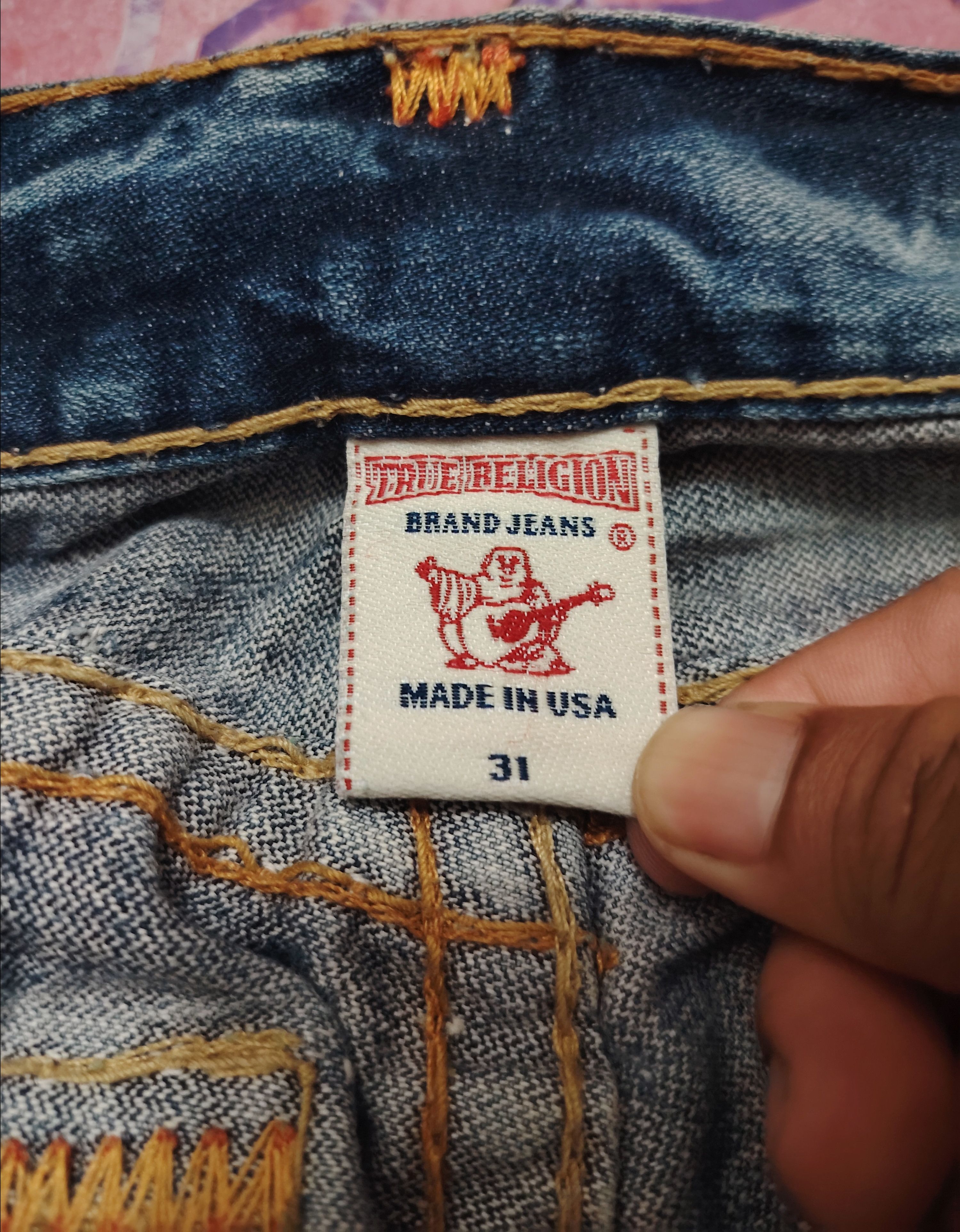 True Religion True Religion Jeans Orange Stitch Joey Super T Denim Flared Size US 31 - 10 Thumbnail
