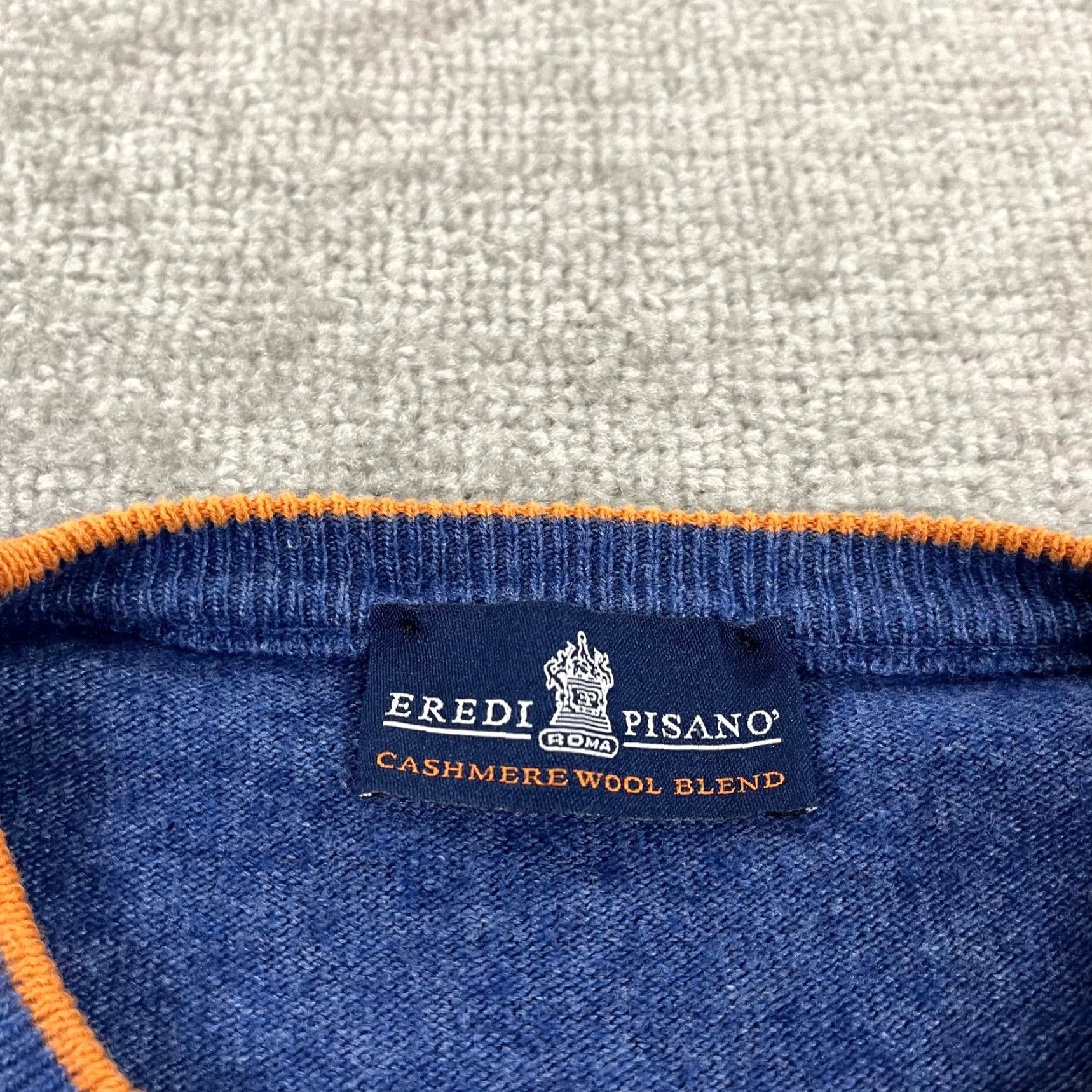 Vintage EREDI PISANO Sweater Mens L/XL Blue Cashmere Wool Blend Pullover Crewneck Italy Size US L / EU 52-54 / 3 - 2 Thumbnail