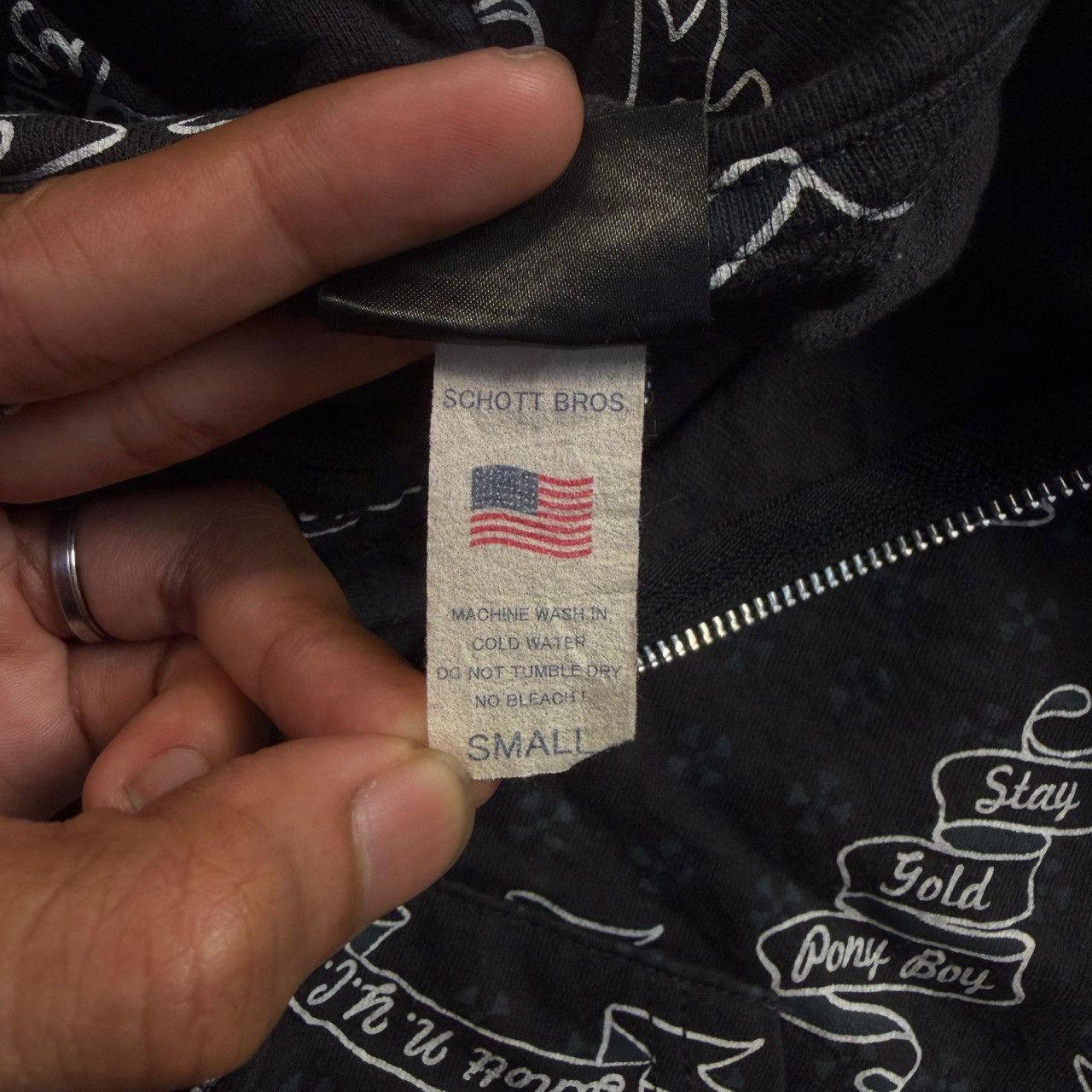 Schott Schott N.Y.C. "Stay Gold Ponyboy" All-Over Print Zip Hoodie Size US S / EU 44-46 / 1 - 11 Thumbnail