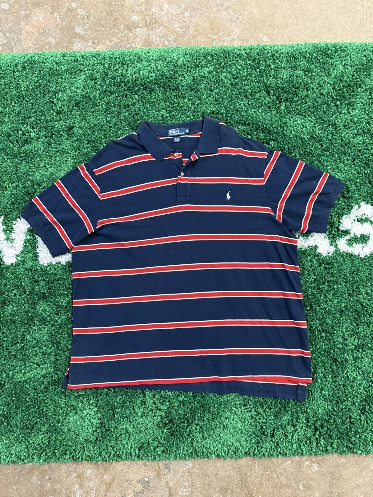 Polo Ralph Lauren × Vintage RARE 4XL BIG 4XLB Polo Ralph Lauren Classic Striped Polo PRL Size US XXL / EU 58 / 5 - 1 Thumbnail