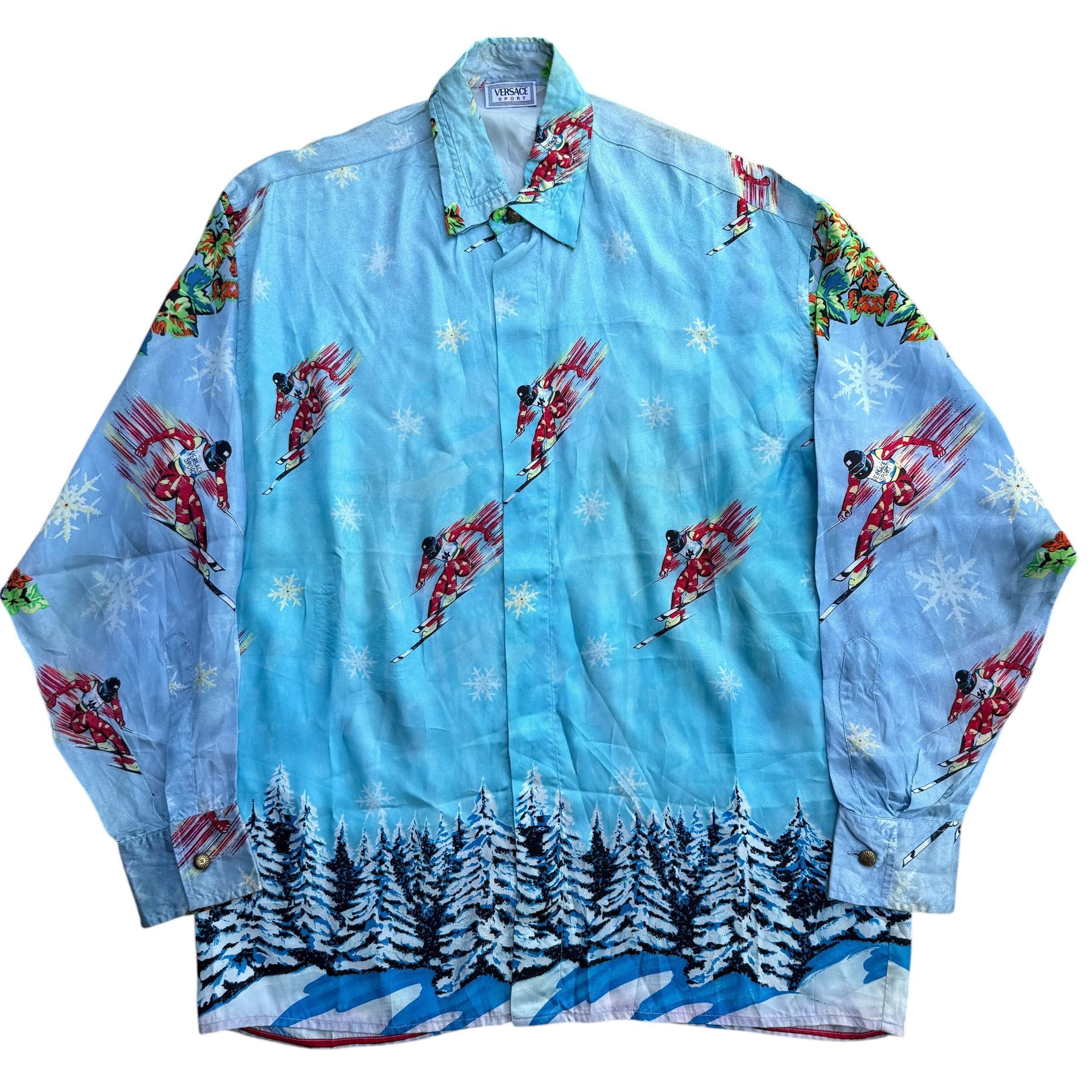 Versace Vintage Versace Sport Silk Shirt Size US M / EU 48-50 / 2 - 2 Thumbnail