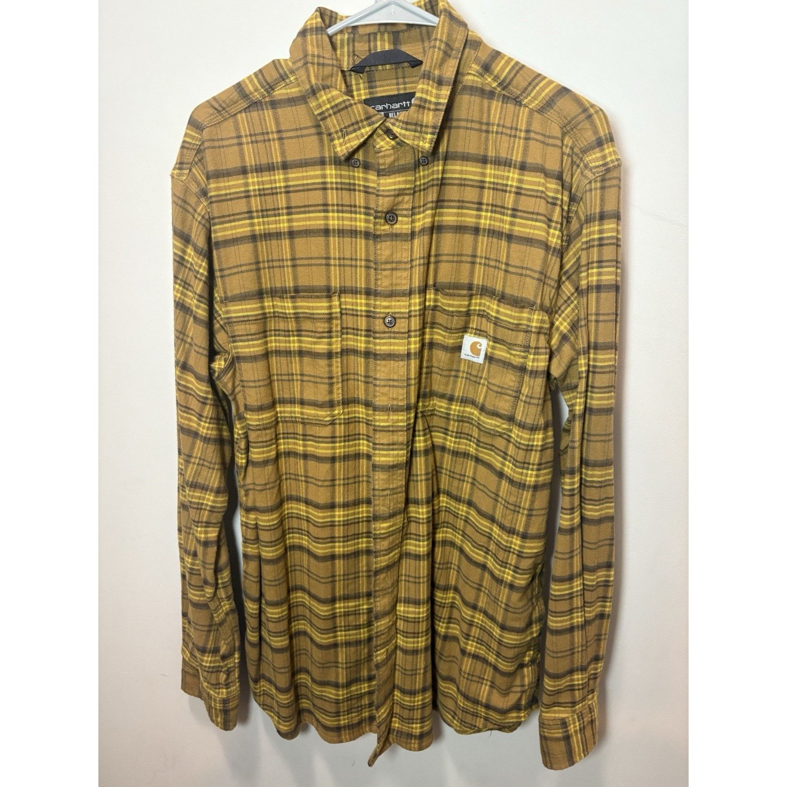 Carhartt Carhartt Medium Brown Yellow Plaid Flannel Shirt Relaxed Fit Size US M / EU 48-50 / 2 - 1 Thumbnail