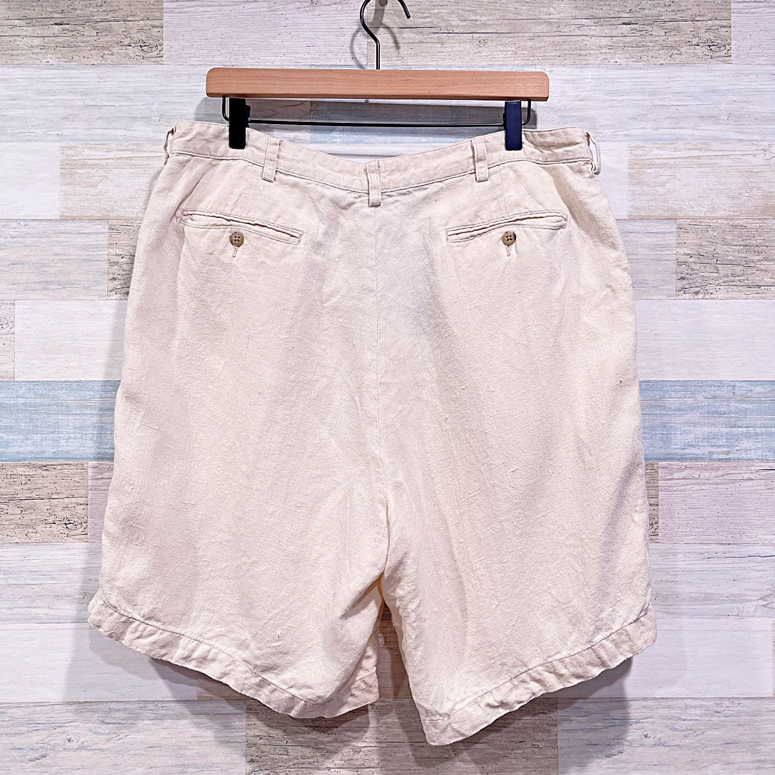 Polo Ralph Lauren POLO Ralph Lauren Linen Tyler Shorts Beige Pleated Mens 38 Size US 38 / EU 54 - 4 Thumbnail