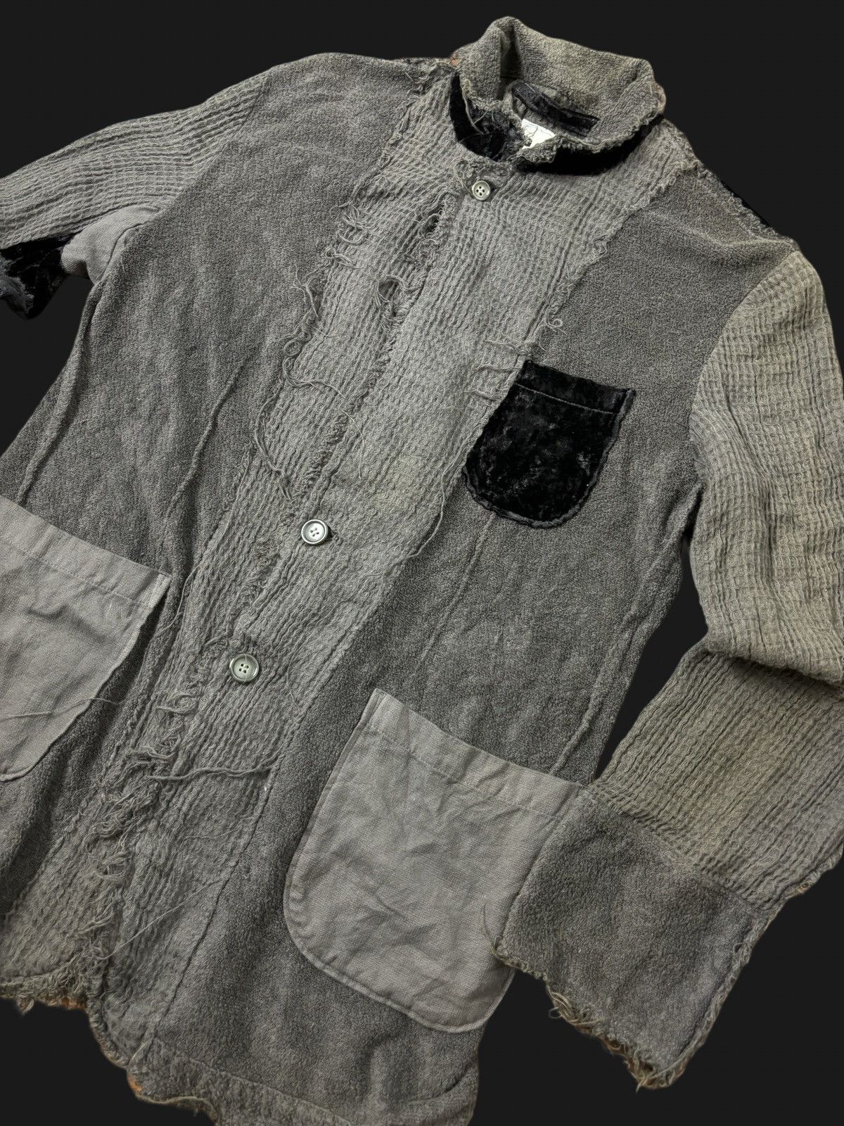 Designer × gomme 🔥Rare! Gomme H yohji Designer Distress Pachworks jacket Size US M / EU 48-50 / 2 - 5 Thumbnail