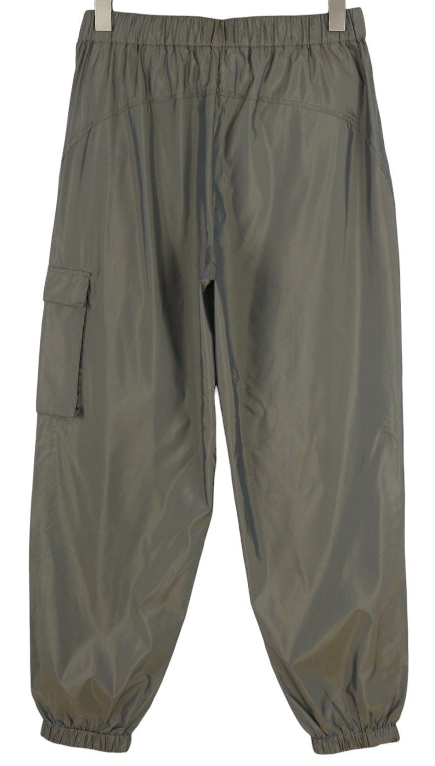 Calvin Klein L Grey Elastic Waist Shiny Track Cargo Pants 85022 Size US 34 / EU 50 - 2 Thumbnail