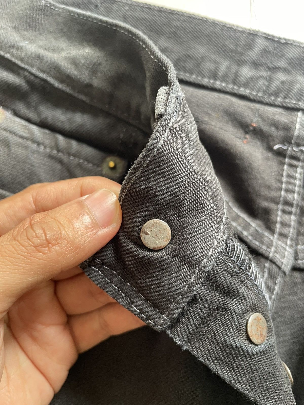 If Six Was Nine Very Rare Vintage 80s Levis 501 All black Faded Jeans Size US 30 / EU 46 - 7 Thumbnail