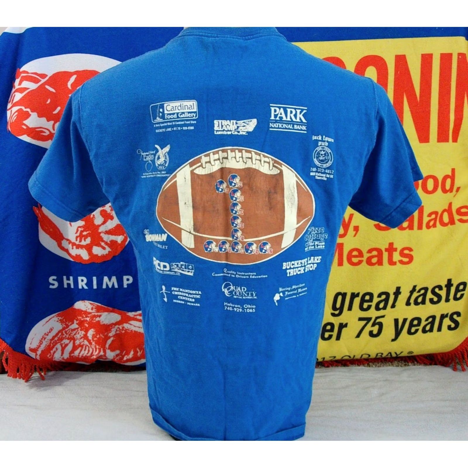 Fruit Of The Loom VINTAGE LAKEWOOD LANCERS Football T-Shirt Mens Medium Blue Cotton Fruit of the Loom Size US M / EU 48-50 / 2 - 5 Thumbnail