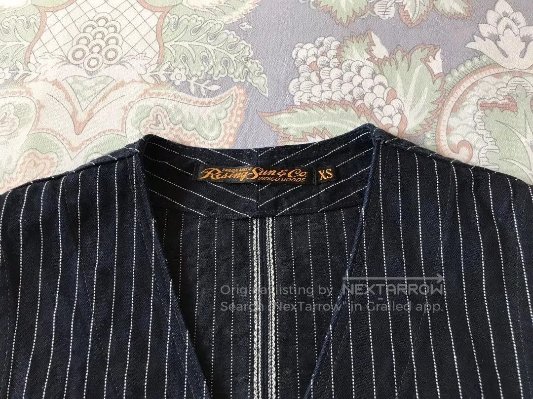 Rising Sun & Co. Rising Sun US Striped Canvas Work Vest XS. Size US XS / EU 42 / 0 - 7 Thumbnail