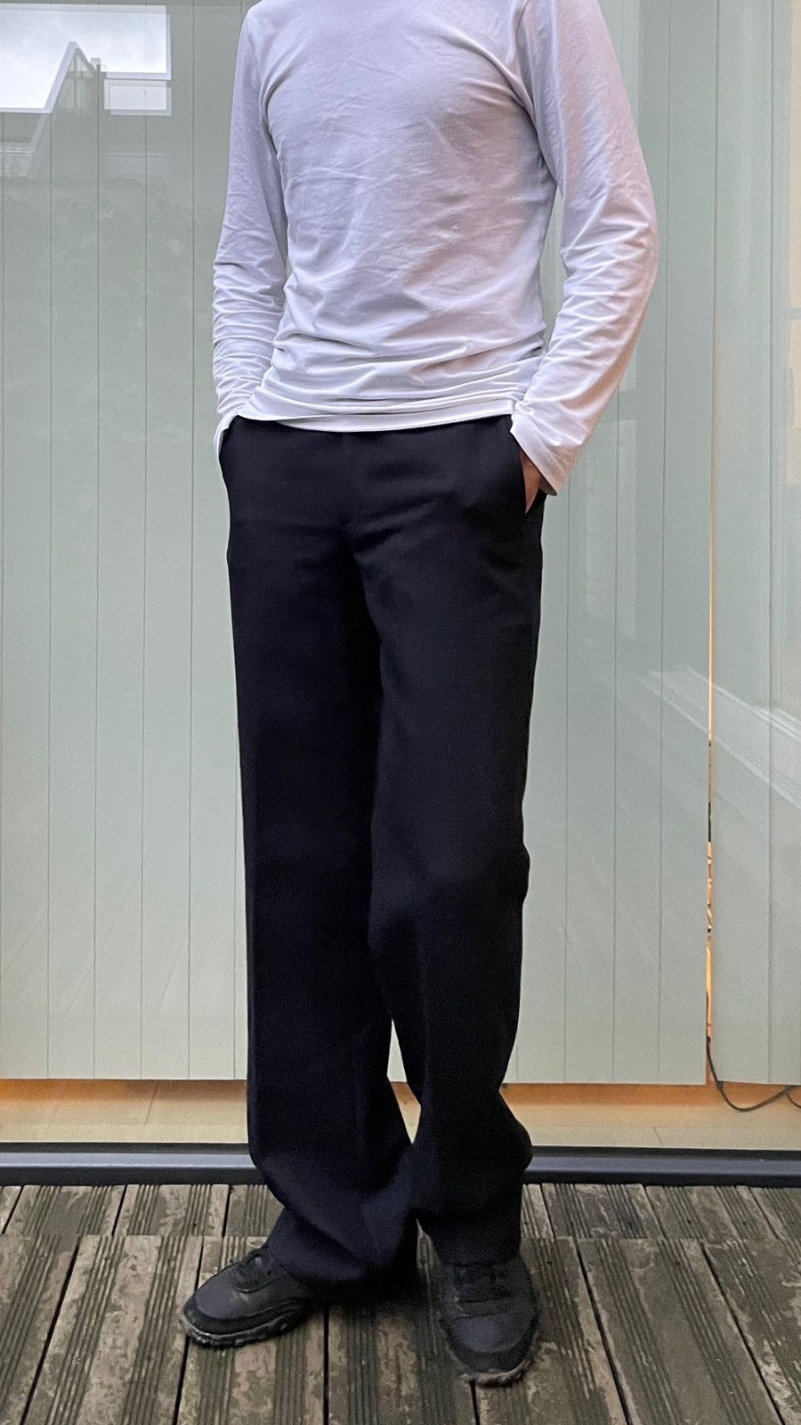 Maison Margiela Maison Martin Margiela 90s Navy Mixed Wool Trousers Size US 28 / EU 44 - 1 Thumbnail