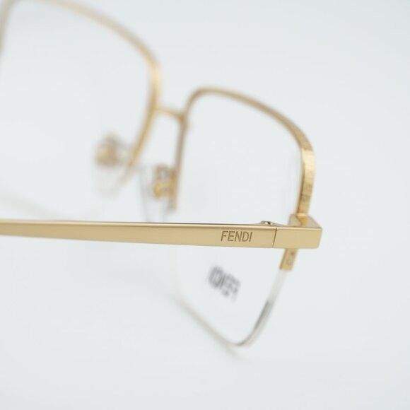 Fendi FE50107F 030 Eyeglasses Gold 53mm Square Frame display picture 1
