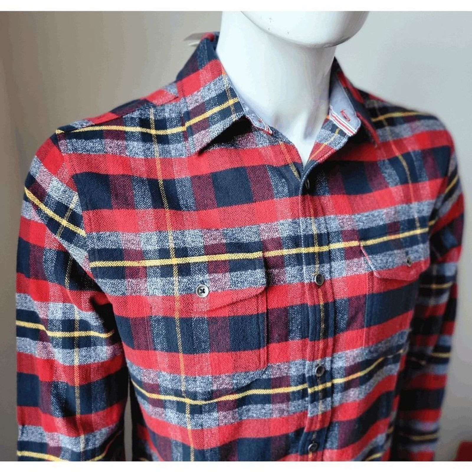 Flag & Anthem NWT Flag & Anthem Ames Pocket Flannel Shacket Red Men's S Size US S / EU 44-46 / 1 - 10 Thumbnail