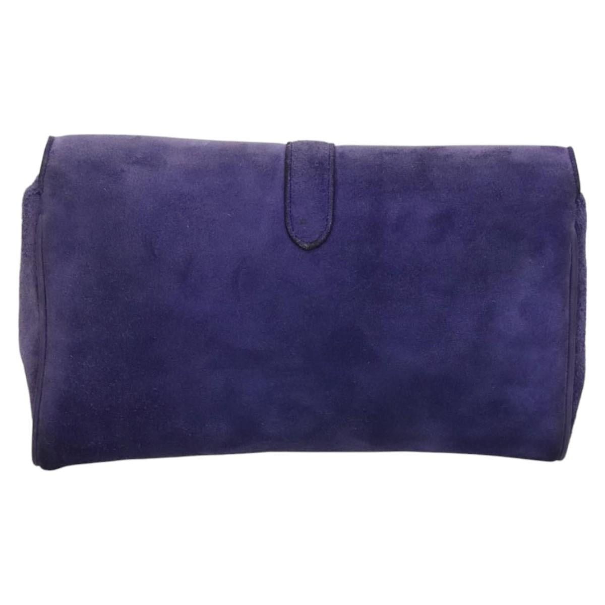 Celine CELINE Chain Shoulder Bag Suede Purple Size ONE SIZE - 3 Thumbnail