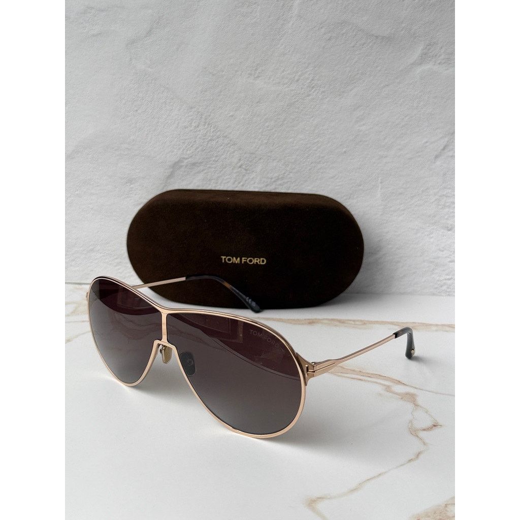 Tom Ford NEW Tom Ford FT1174 Gaia Mask Sunglasses in Rose Gold Size ONE SIZE - 2 Thumbnail