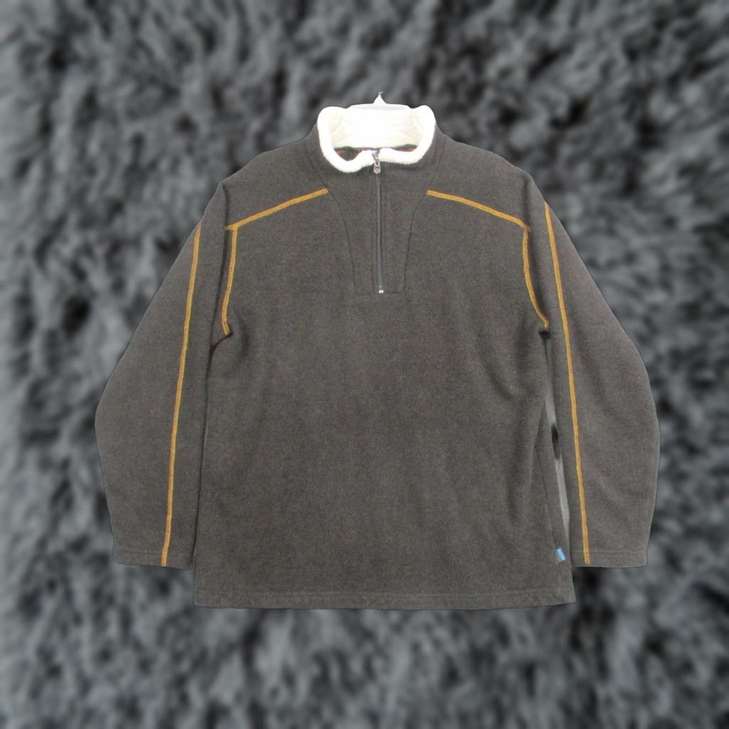 Vintage Kuhl Sweater Mens XL Brown 1/4 Zip Mock Neck Knit Pullover Hiking Size US XL / EU 56 / 4 - 1 Thumbnail