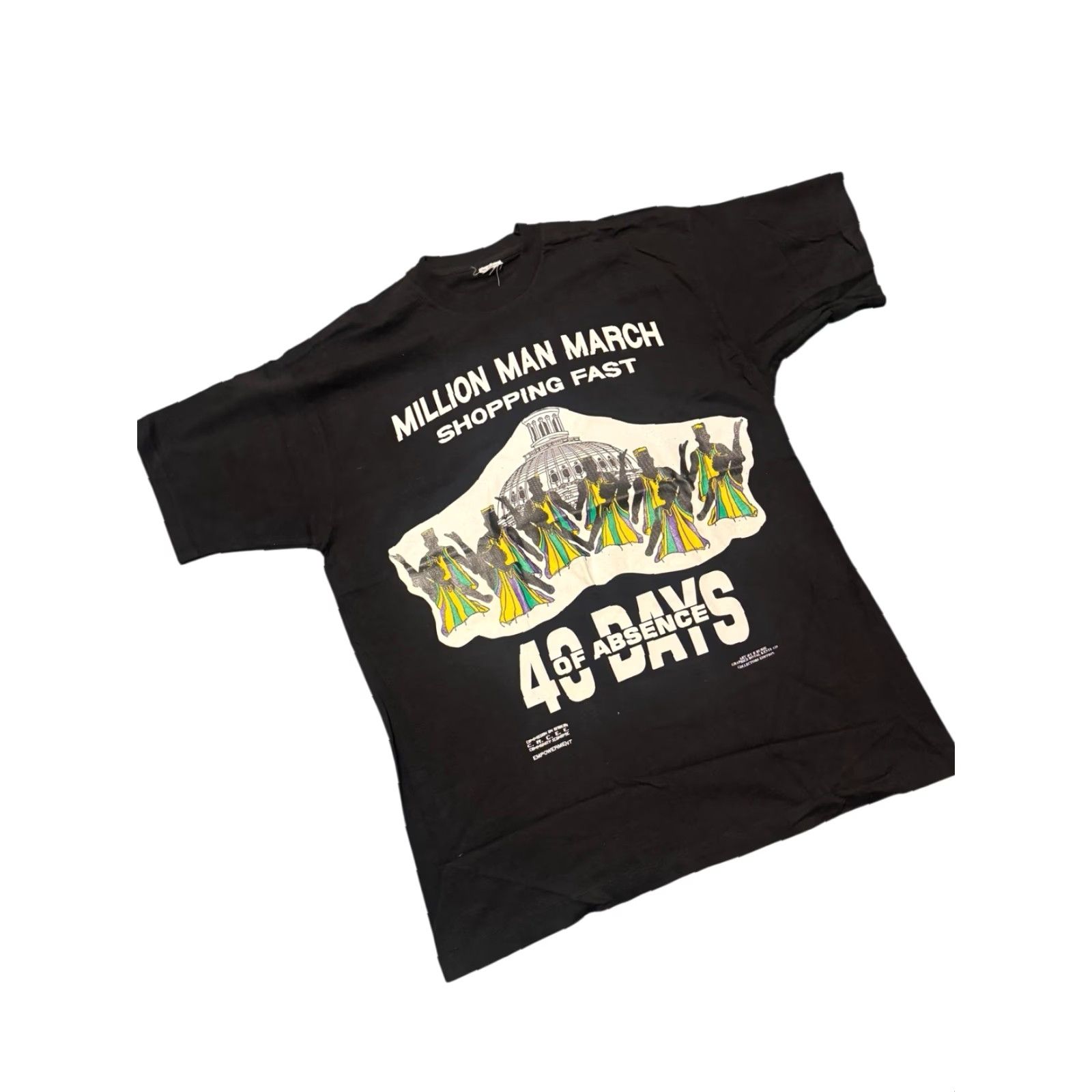 Fruit Of The Loom VINTAGE Million Man March 90's Graphic Shirt Limited Edition XL Rare African HTF Size US XL / EU 56 / 4 - 3 Thumbnail