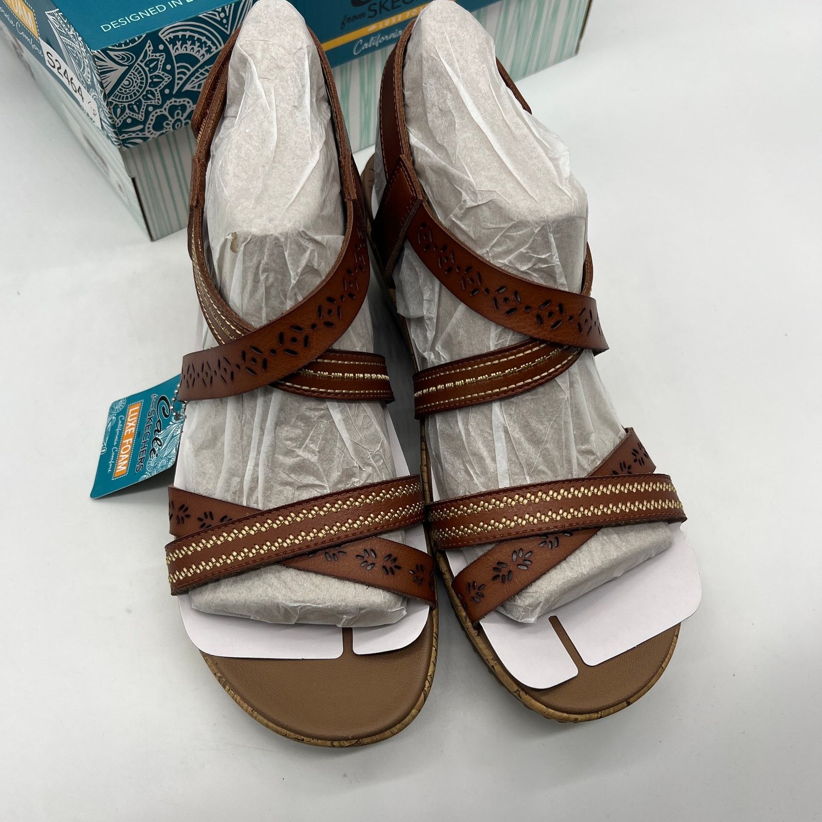 SKECHERS Skechers Beverlee Vegan Wedge Strappy Sandals Brown Size 10 Size US 10 / IT 40 - 6 Thumbnail