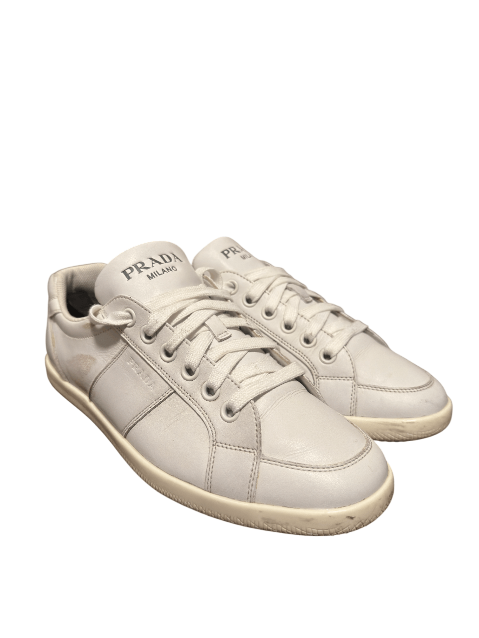 Prada Prada Milano White Leather Sneakers Size 8 Size US 9 / EU 42 - 7 Thumbnail