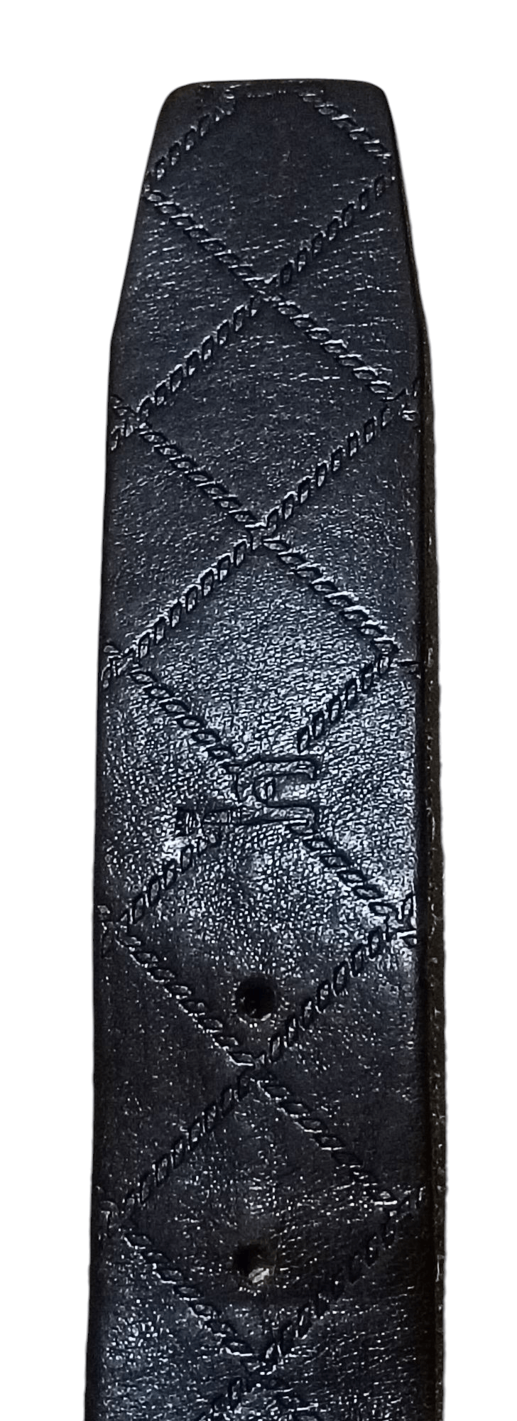 Genuine Leather × HAZZYS × Japanese Brand HAZZYS HOUNDTOOTH ENGRAVED LEATHER BELT Size 34 - 5 Thumbnail