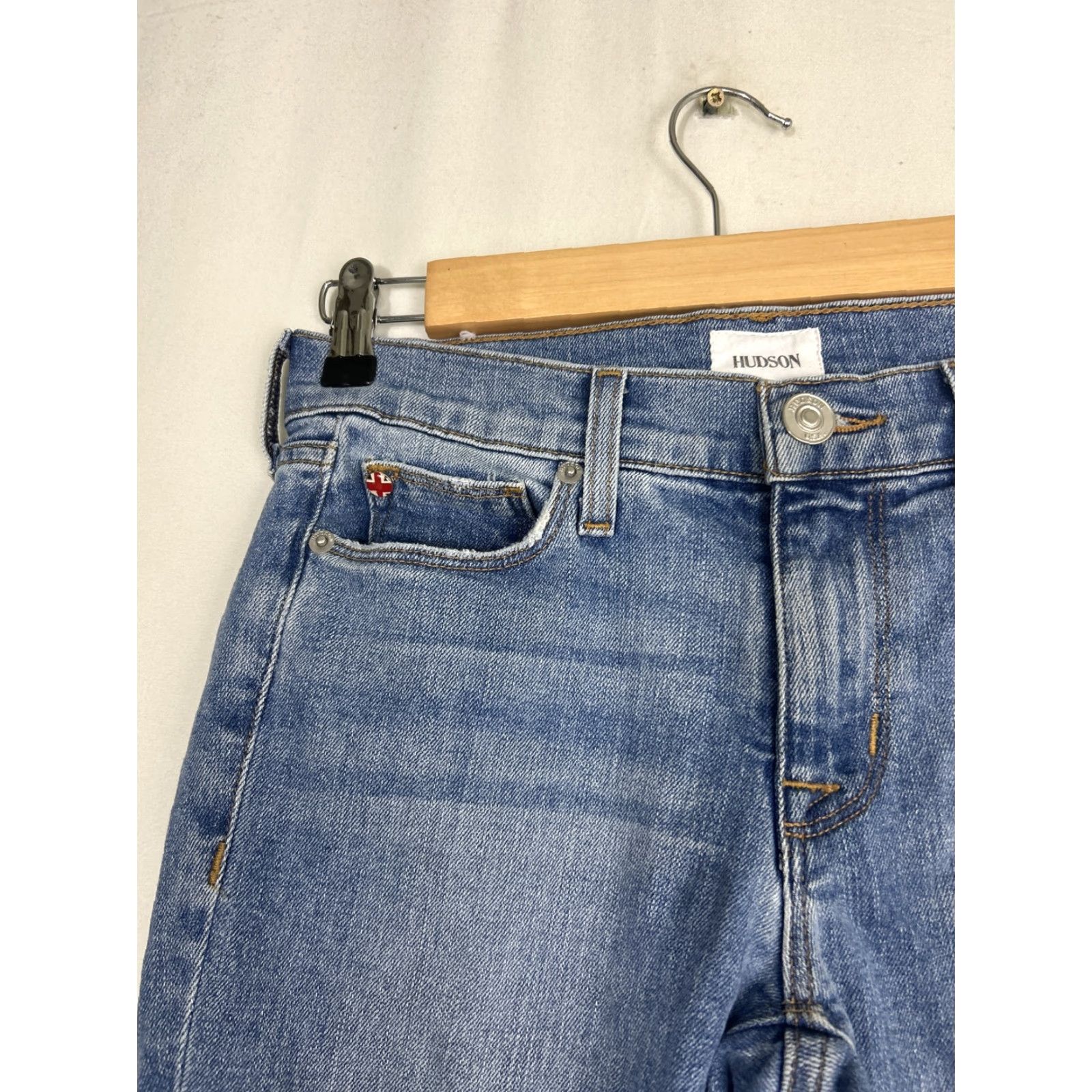 Hudson Hudson Krista Ankle Super Skinny Jeans Women 26 Blue Distressed Zipper 30x29 Size 26" / US 2 / IT 38 - 4 Thumbnail